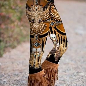 New Owl Spirit Animal Native Western Shaman Leggings